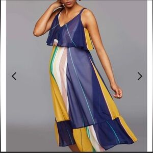 A Pea in the Pod Stripe Midi Maternity Swing Dress Size Small​​